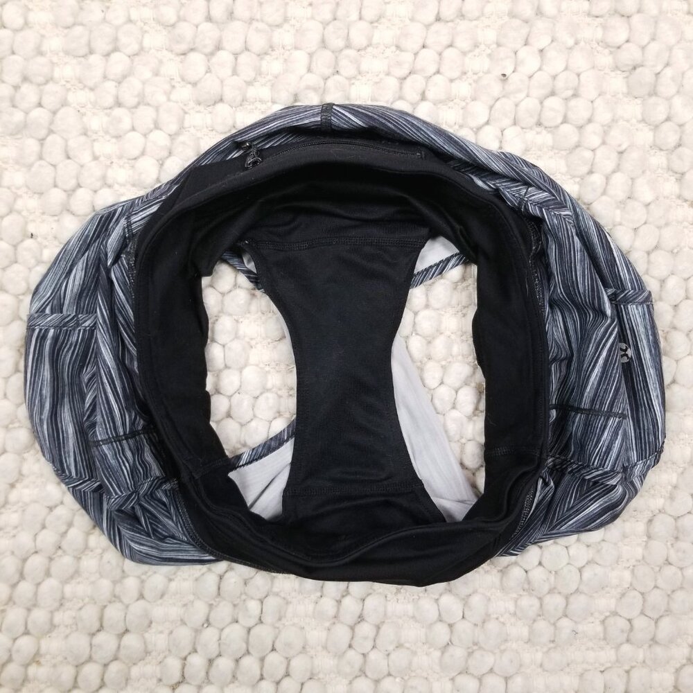 Lululemon Run Times Short 4" Low Tide Alpine White Black / Black Sz 6 - Picture 5 of 6